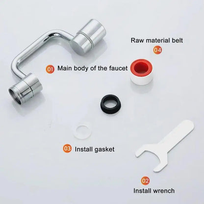 Rotatable Mechanical Arm Faucet, Multi-Functional Adapter Head For Sinks